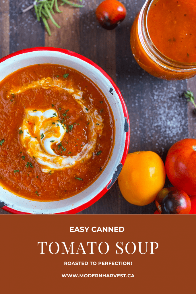Canned tomato soup pinterest graphic.