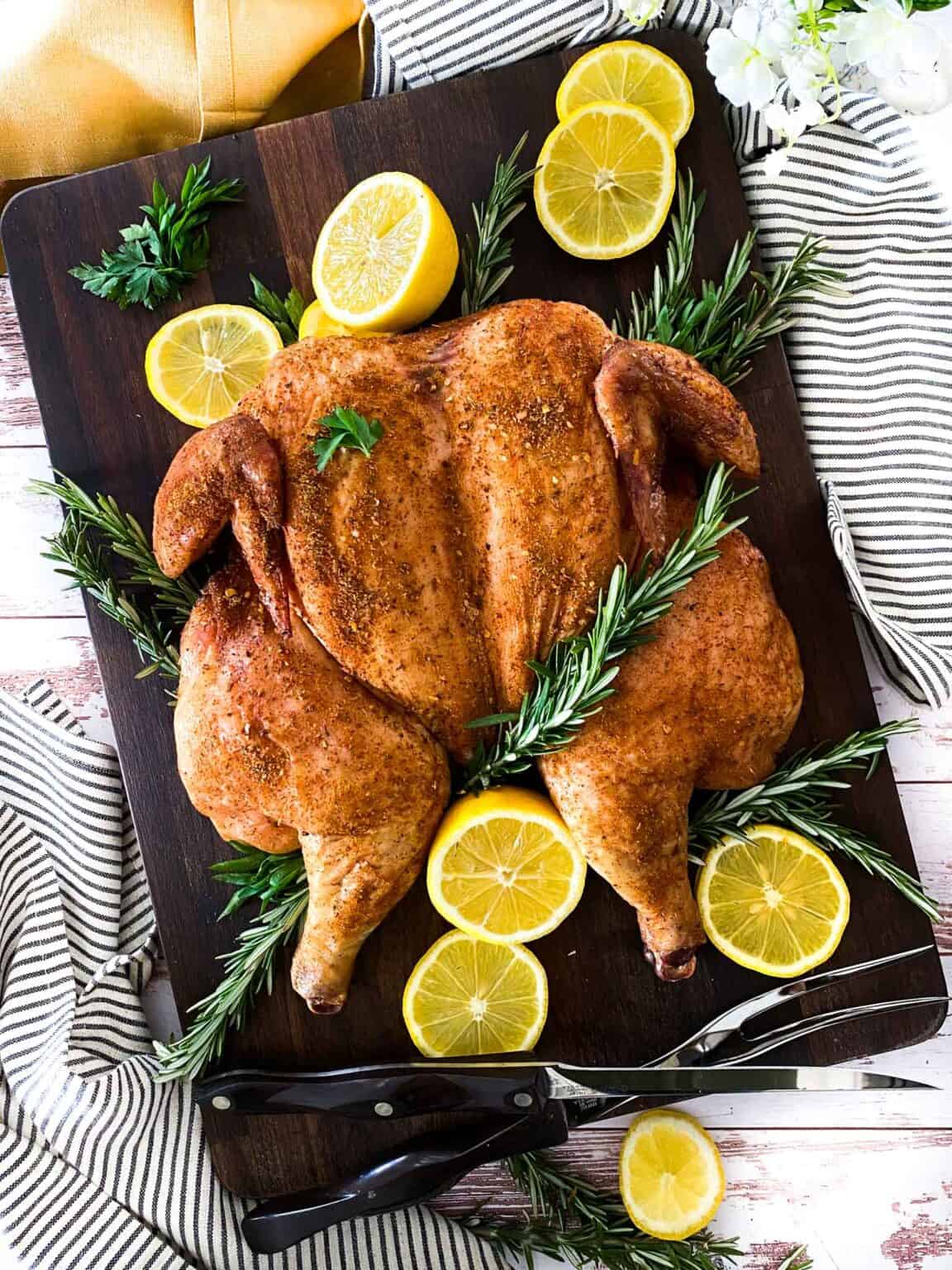 Smoked Spatchcock Chicken Recipe on a Traeger, Pit Boss, or Other Pellet Grill Modern Harvest