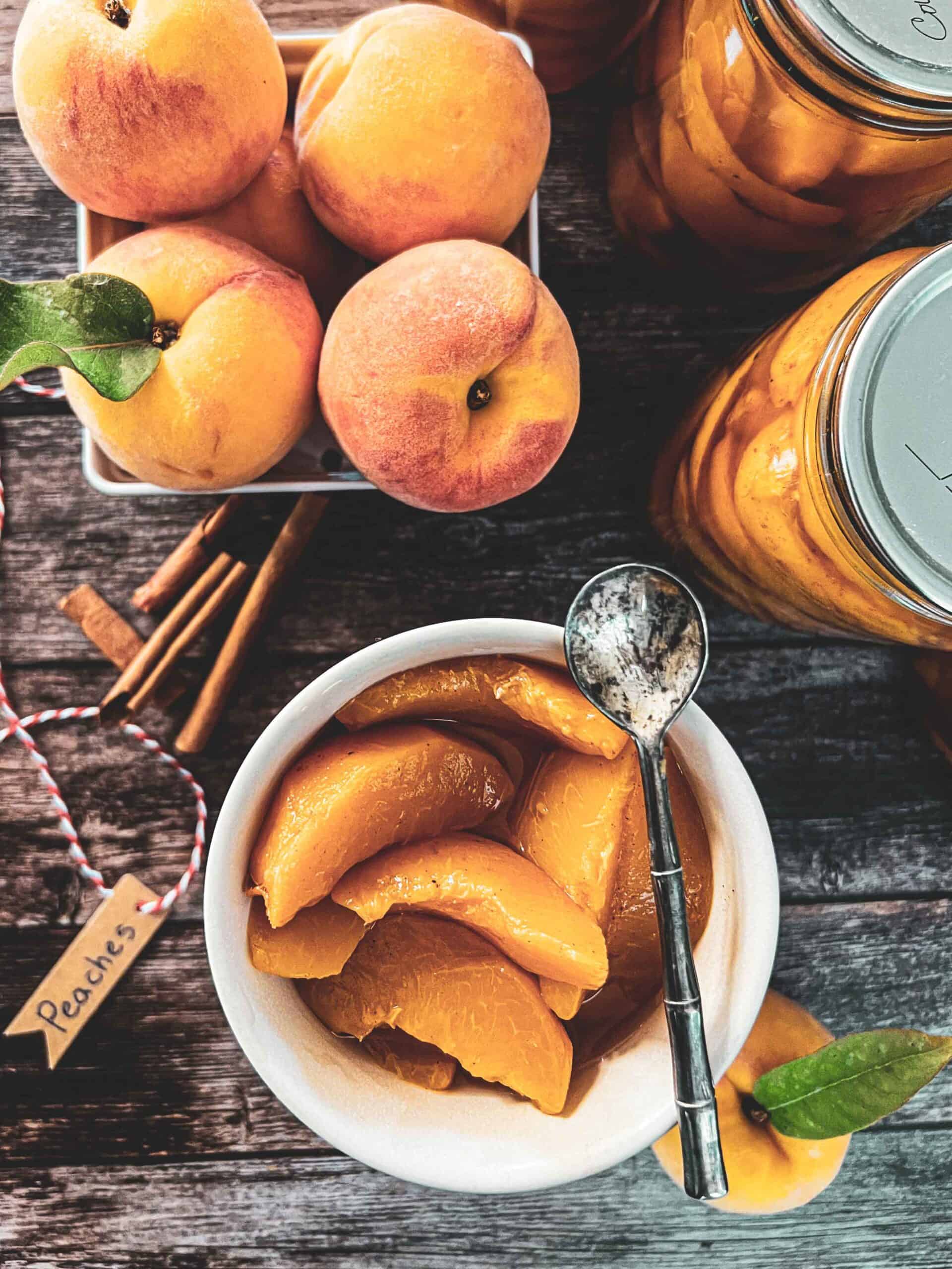 Canned Peach Recipe With Brown Sugar + Spices | Easy Preserved Peaches