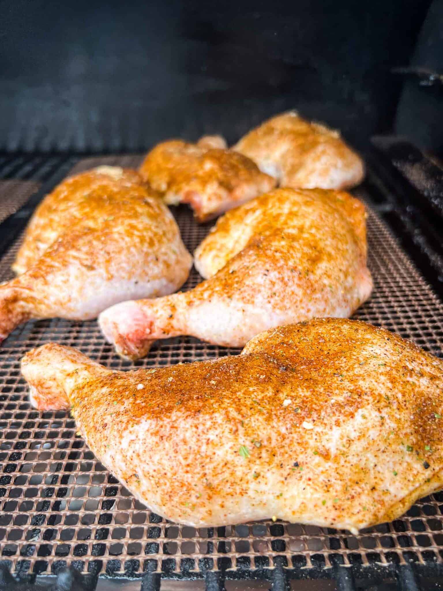 Crispy Grilled Chicken Leg Quarters Traeger, Pit Boss, or Other