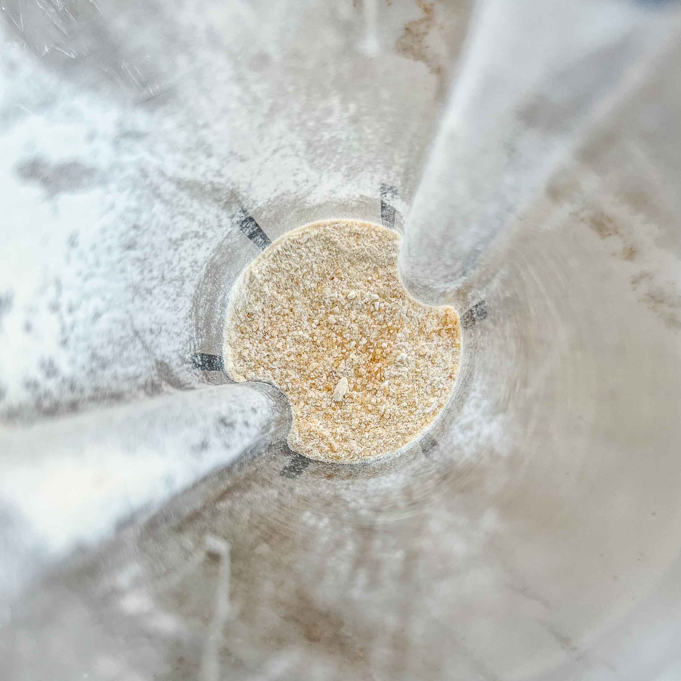 Garlic powder in a vitamix container.